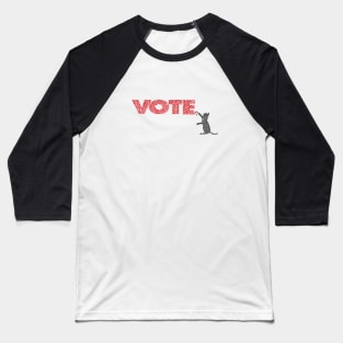 Cat Scratching The Red Vote Circle Design Baseball T-Shirt